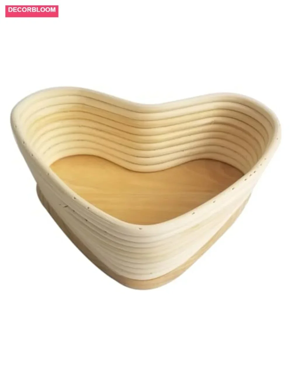 Heart Shape Bread Proofing Basket with Cover - Non-stick Natural Rattan Banneton